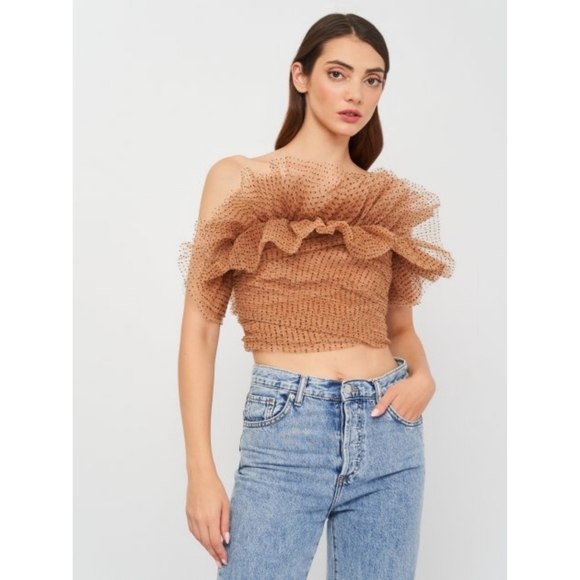 Zara tulle ruffle crop top - Picture 9 of 15